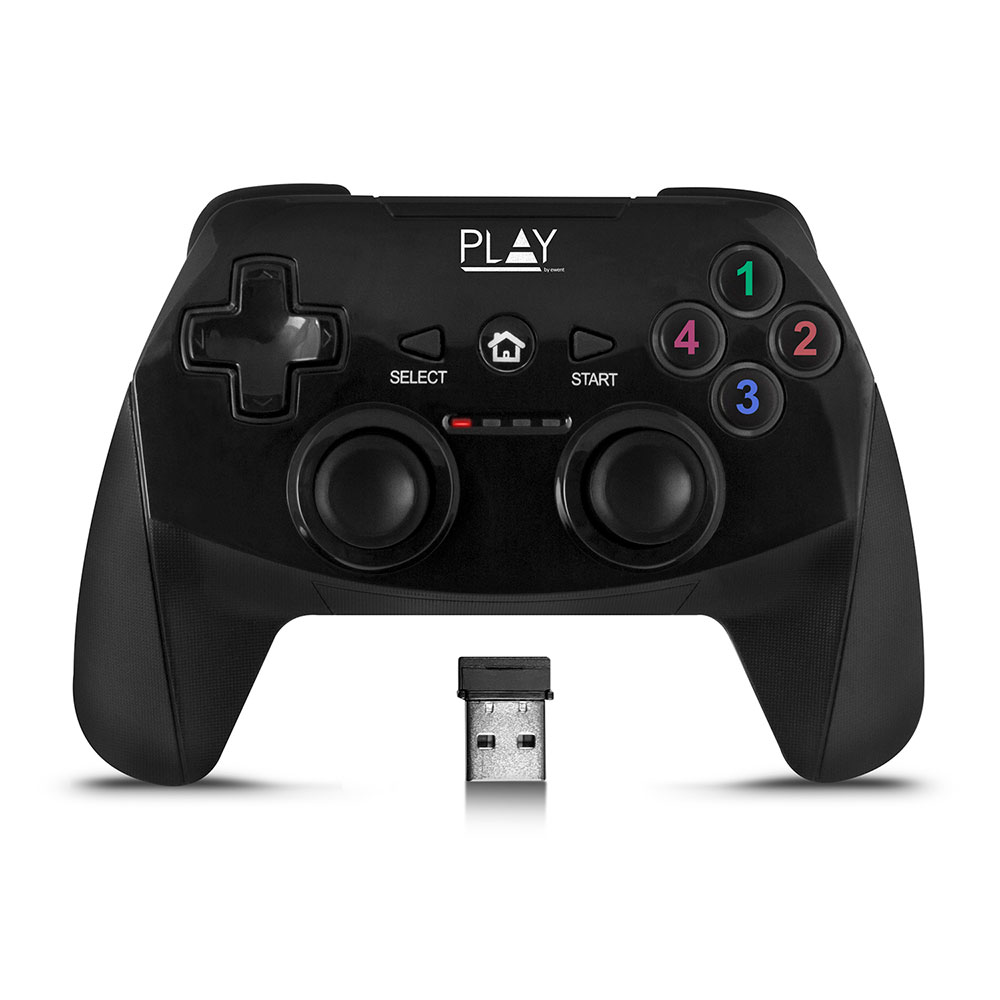 Play Wireless USB Gamepad with rechargeable battery, X-input and Direct-input