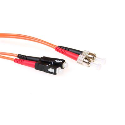 2 meter LSZH Multimode 62.5/125 OM1 fiber patch cable duplex with ST and SC connectors
