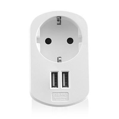 2-Port USB Charger 3.4A with power socket