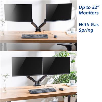 Desk Mount with gas spring for 2 monitors up to 32 inch with and VESA